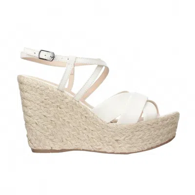 Bruno Menegatti Women's Grace Ankle Strap Wedge Leather Sandal In Off White