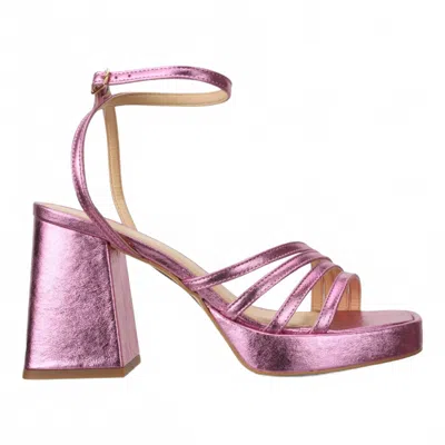 Bruno Menegatti Women's Leather Dress Platform Sandal In Metal Lilac In Multi