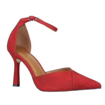 Bruno Menegatti Women's Leather Dress Sandal With Ankle Strap In Red