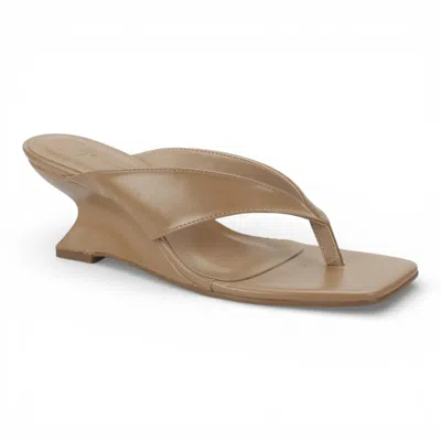 Bruno Menegatti Women's Martine Wedge Thong Sandal In Nude In Brown