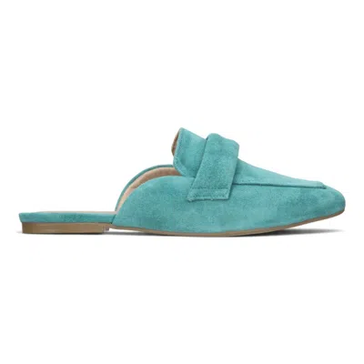 Bruno Menegatti Women's Suede Leather Mule Glacier In Green In Blue