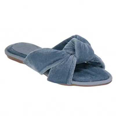 Bruno Menegatti Women's Valentina Chloe Velvet Knotted Flat Slippers In Blue