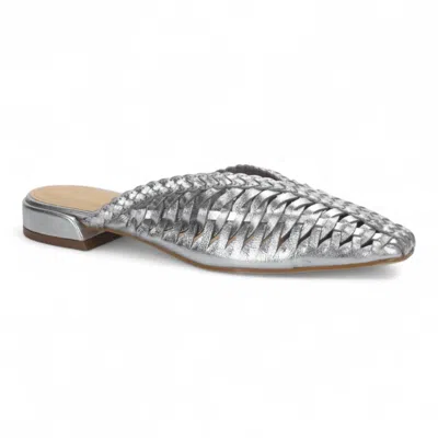 Bruno Menegatti Women's Woven Leather Slide Mules In Silver In Gray