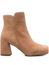Bruno Premi Block-heel Suede Ankle Boots In Brown