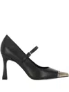 Bruno Premi Cap-toe Strap Pumps In Black