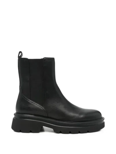 Bruno Premi Chunky-sole Leather Ankle Boots In Black