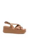 Bruno Premi Crossover-strap Platform Sandals In Brown