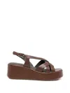 Bruno Premi Crossover-strap Platform Sandals In Brown