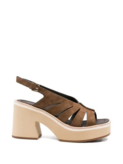 Bruno Premi Cut-out Platform Sandals In Brown