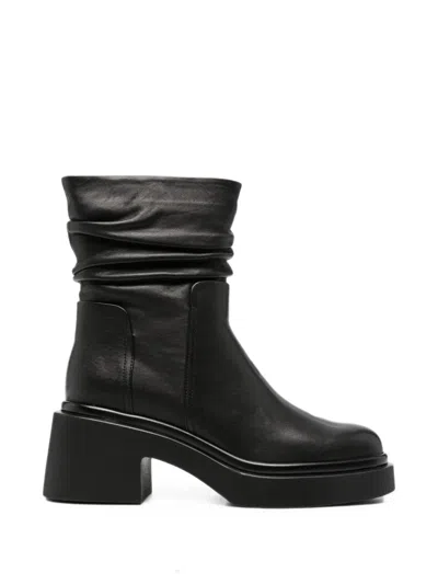 Bruno Premi Ruched Platform Boots In Black