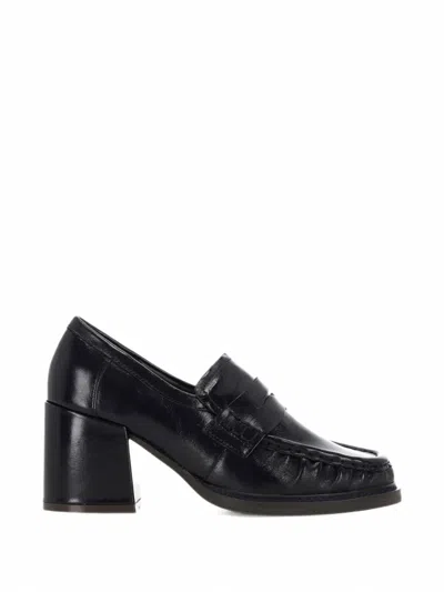 Bruno Premi Strap-detail Block-heel Loafers In Black