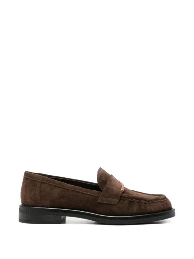 Bruno Premi Suede Slip-on Loafers In Brown