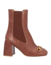 Bruno Premi Woman Ankle Boots Brown Size 9 Soft Leather In Brown