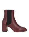 Bruno Premi Woman Ankle Boots Burgundy Size 6 Leather
