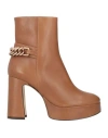 Bruno Premi Woman Ankle Boots Camel Size 11 Soft Leather In Beige