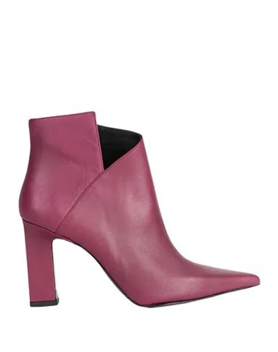 Bruno Premi Woman Ankle Boots Garnet Size 11 Bovine Leather In Red