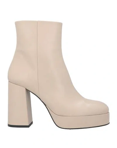 Bruno Premi Woman Ankle Boots Light Brown Size 8 Leather In Beige