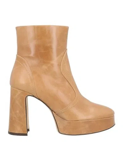 Bruno Premi Woman Ankle Boots Sand Size 8 Bovine Leather In Beige