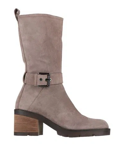 Bruno Premi Woman Boot Taupe Size 10 Leather In Gray