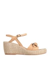 Bruno Premi Woman Espadrilles Sand Size 10 Leather, Jute In Beige