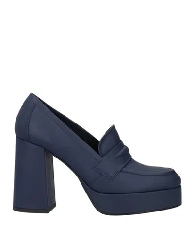 Bruno Premi Woman Loafers Midnight Blue Size 10 Leather