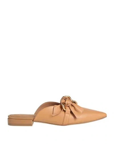 Bruno Premi Woman Mules & Clogs Camel Size 6 Soft Leather In Beige