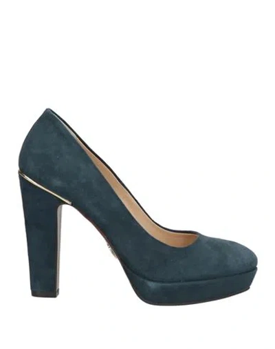 Bruno Premi Woman Pumps Blue Size 6 Leather