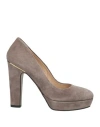 Bruno Premi Woman Pumps Grey Size 6 Leather In Gray