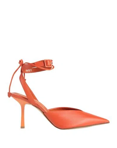 Bruno Premi Woman Pumps Orange Size 10 Leather