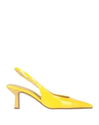 Bruno Premi Woman Pumps Yellow Size 8 Leather