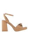Bruno Premi Woman Sandals Beige Size 8 Leather In Brown