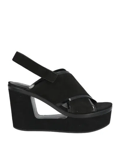 Bruno Premi Woman Sandals Black Size 7 Leather, Synthetic Material