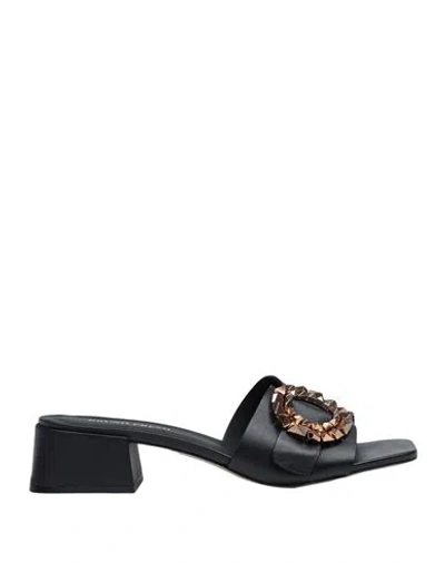 Bruno Premi Woman Sandals Black Size 11 Sheepskin