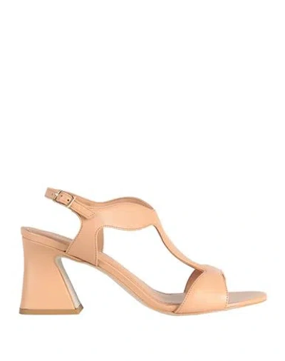 Bruno Premi Woman Sandals Camel Size 11 Sheepskin In Beige