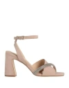 Bruno Premi Woman Sandals Dove Grey Size 8 Goat Skin In Grey