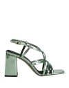 Bruno Premi Woman Sandals Green Size 11 Goat Skin