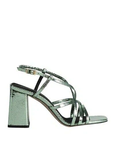 Bruno Premi Woman Sandals Green Size 11 Goat Skin