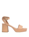 Bruno Premi Woman Sandals Sand Size 11 Sheepskin In Beige