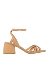 Shop Bruno Premi Woman Sandals Sand Size 8 Leather In Beige