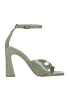 Bruno Premi Woman Sandals Military Green Size 8 Calfskin