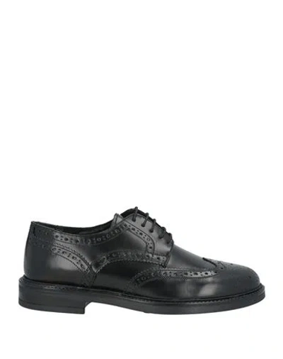 Bruno Verri Man Lace-up Shoes Black Size 9 Leather