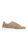 Bruno Verri Man Sneakers Khaki Size 8 Leather