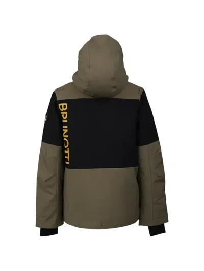 Brunotti Kids' Strokersy Hooded Colour-block Jacket In Green