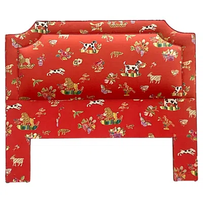 Pre-owned Brunschwig & Fils Late 20th Century Vintage Regency Brunschwig And Fils “animalia” Full Headboard In Brown