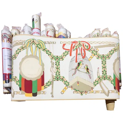 Pre-owned Brunschwig & Fils Vintage  Victoria & Albert Bird Song Hand-printed Wallpaper In Sand