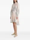 Bruuns Bazaar Balloon-sleeve Belted Dress In Neutral