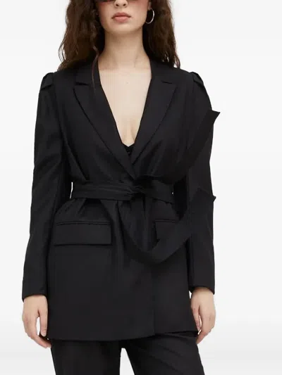 Bruuns Bazaar Belted Single-breasted Blazer In Black