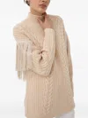 Bruuns Bazaar Cable-knit Fringe Sweater In Neutral