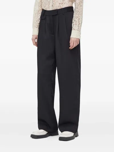 Bruuns Bazaar Cedars Bb Cella Pleated Wide-leg Trousers In Black