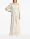 Bruuns Bazaar Chevron-pattern Off-shoulder Top In Neutral